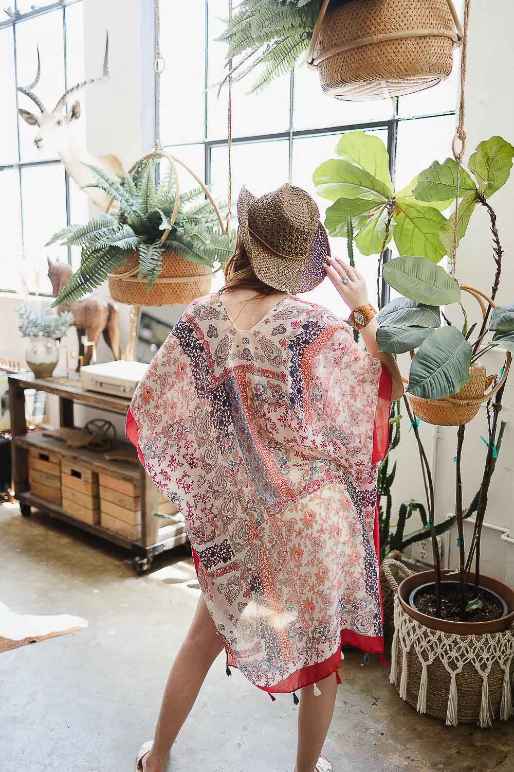 Red Paisley Floral Patchwork Kimono from PinkyBelles Shop