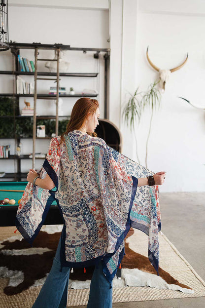 Red Paisley Floral Patchwork Kimono from PinkyBelles Shop