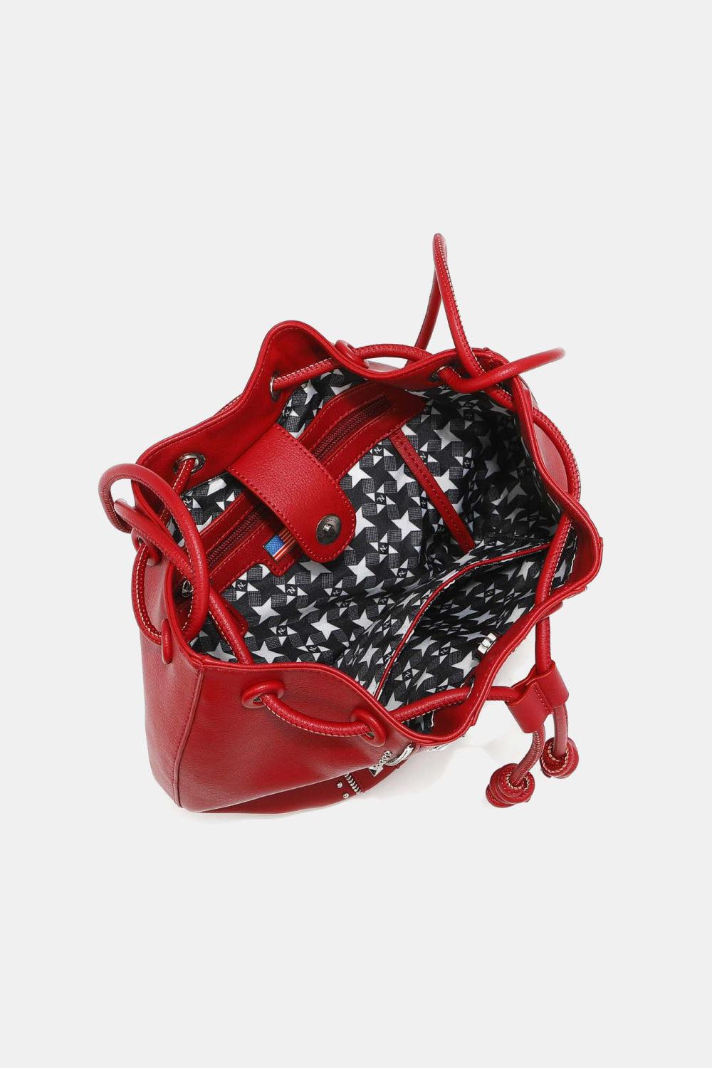 Red Studded Bucket Bag from PinkyBelles Shop