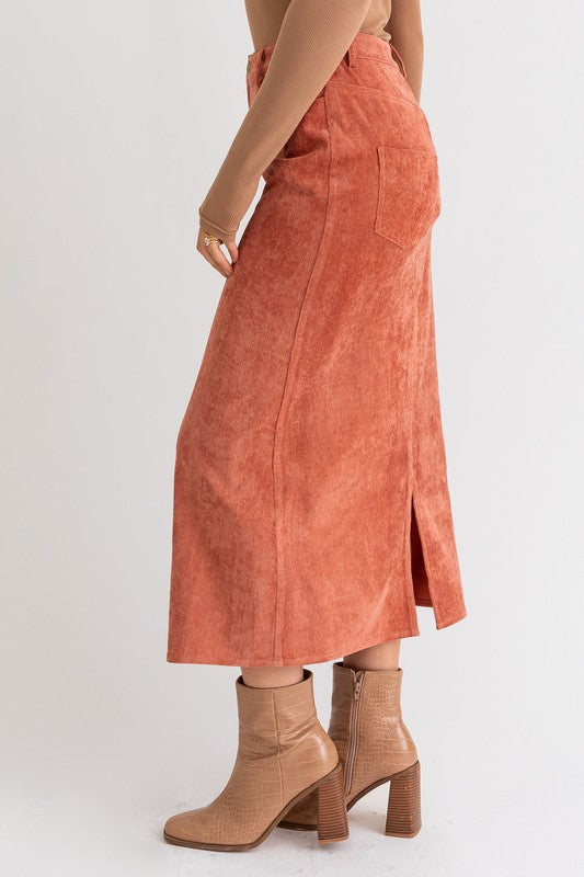 Rust Rust Corduroy Maxi Skirt from PinkyBelles Shop