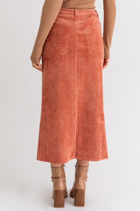 Rust Rust Corduroy Maxi Skirt from PinkyBelles Shop