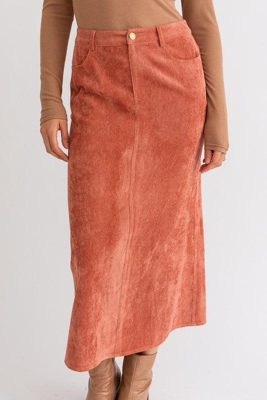 Rust Rust Corduroy Maxi Skirt from PinkyBelles Shop