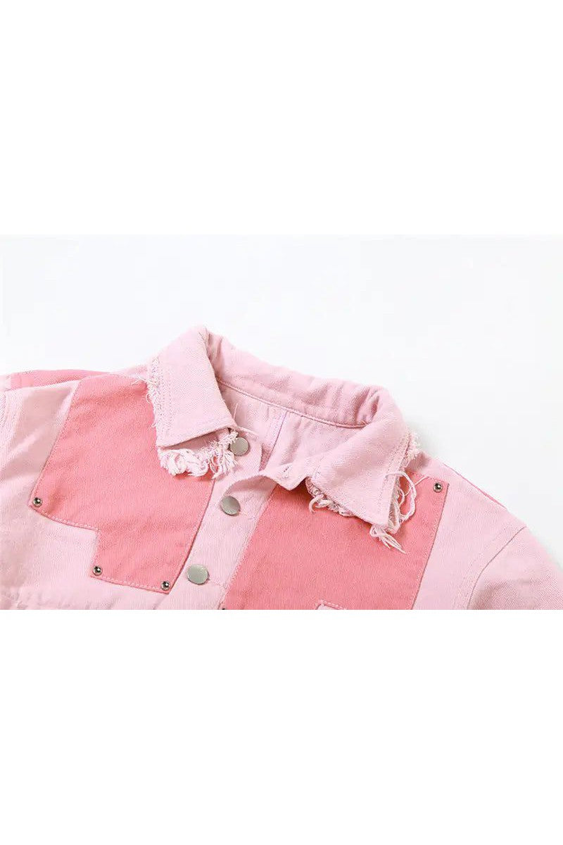 Set Pink Denim Mini Skirt and Jacket Set from PinkyBelles Shop