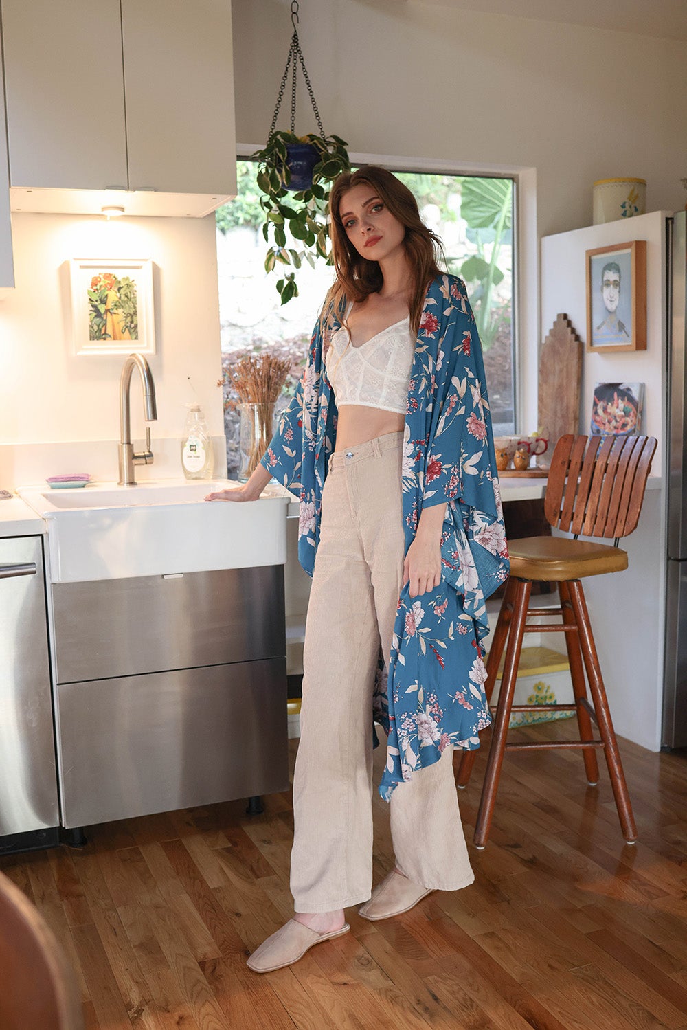 Teal Floral Breeze Kimono from PinkyBelles Shop