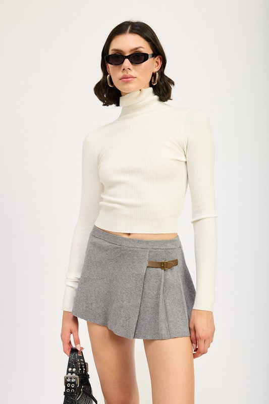 White Basic Turtleneck Long Sleeve Top from PinkyBelles Shop