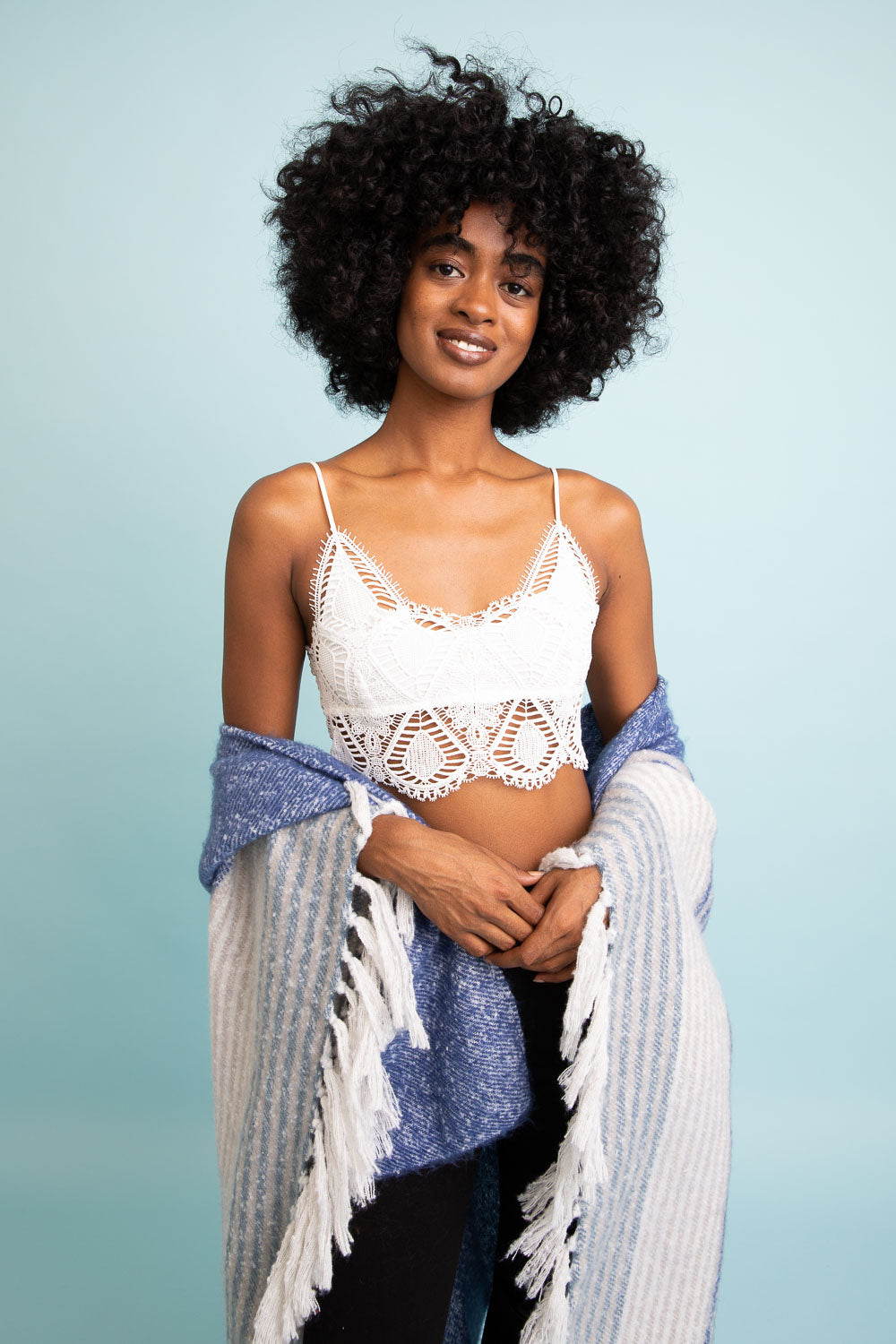 White Crochet Bralette Crop Top from PinkyBelles Shop