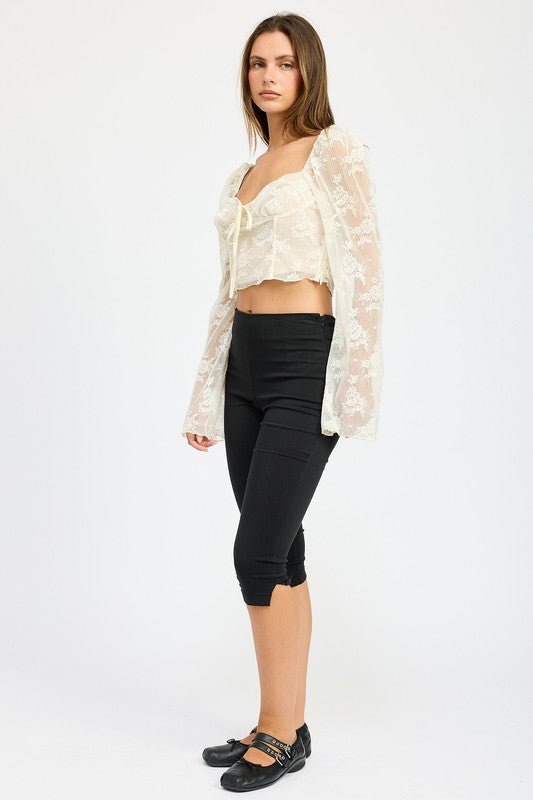 White Lace Bell Sleeve Top from PinkyBelles Shop