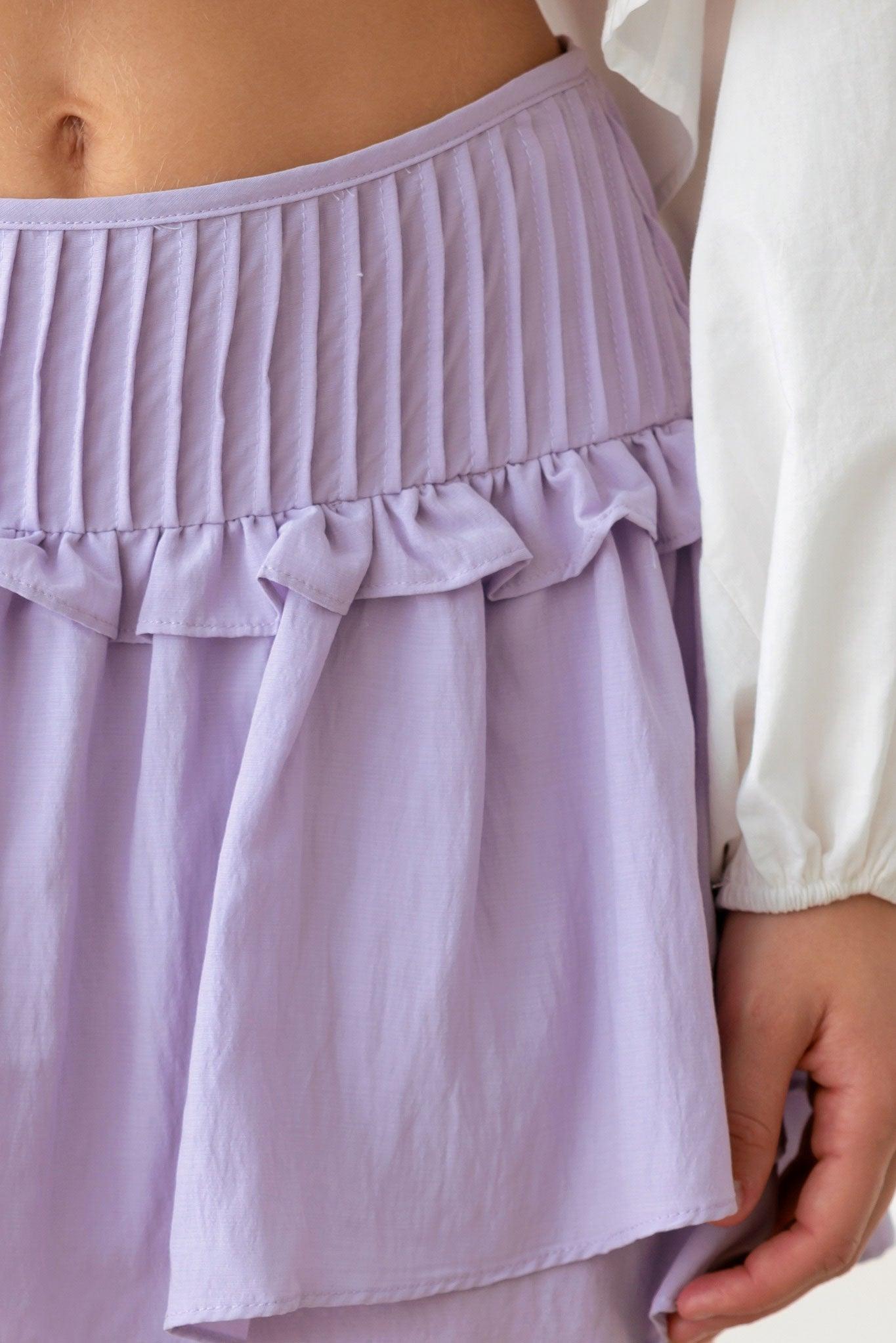 White Pintuck Waistband Ruffle Skort from PinkyBelles Shop