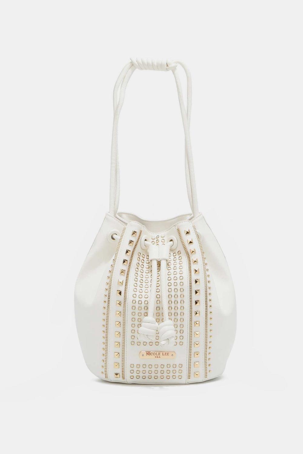 White Studded Bucket Bag from PinkyBelles Shop