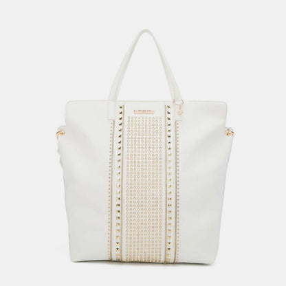 White Studded Large Tote Bag from PinkyBelles Shop